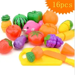 Новый 16 шт./компл. Пластик Кухня Еда фрукты для резки овощей игровые наборы Развивающие игрушки Кухня что спектакли детские игрушки