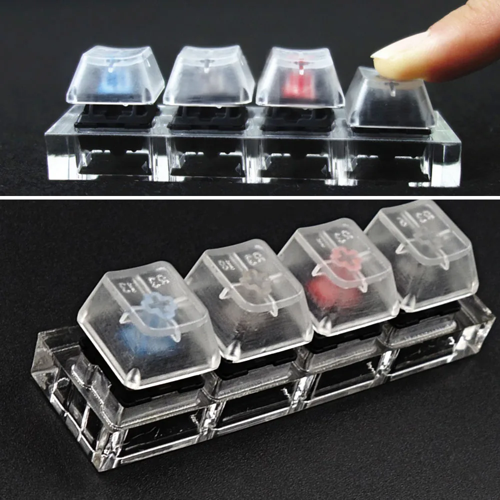 Elisona Portable Mechanical Keyboard Tester Set Acrylic Keycaps 4-Axis Frame Accessories Test Kit for Cherry MX