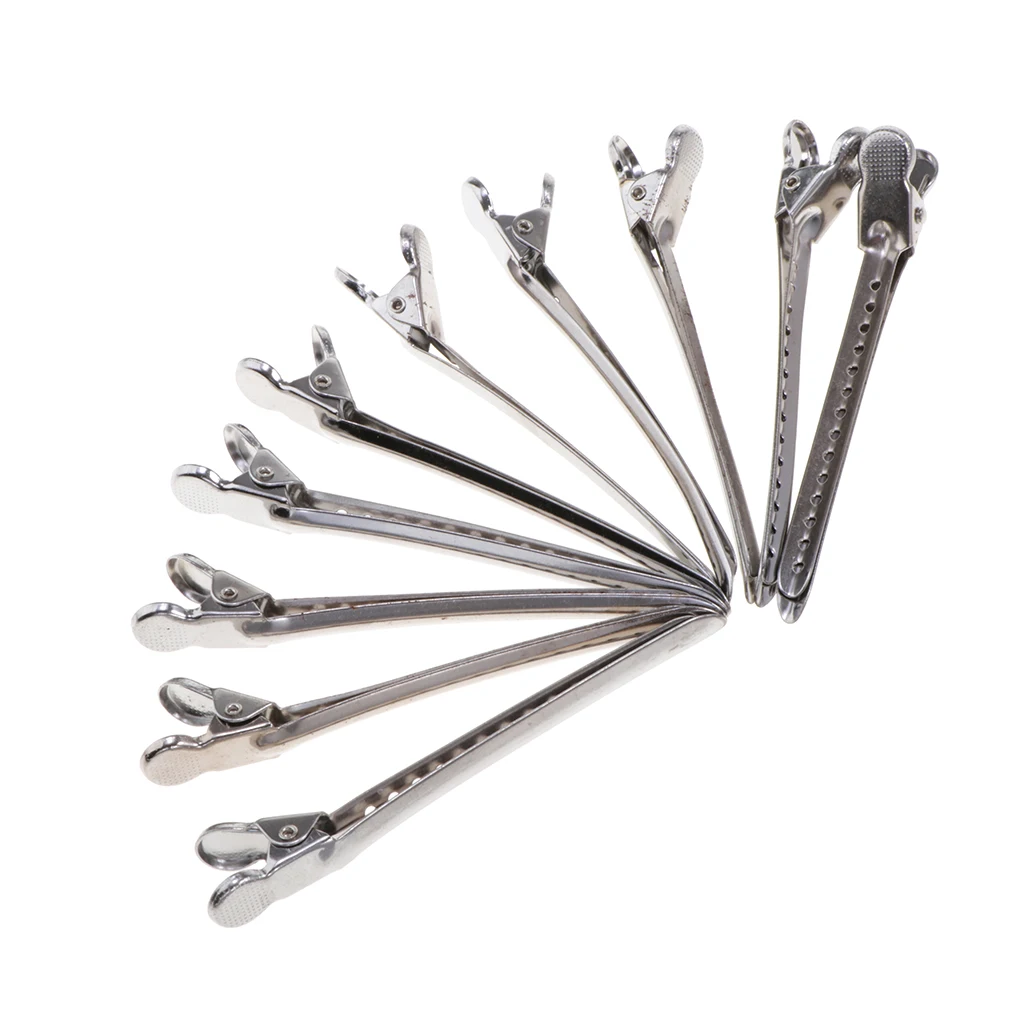 Perfeclan 10 Pcs Metal Hair Sectioning Clips for Hair Salons & Stylists 9cm