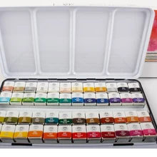 MUNGYO MWPH series 12/24/48 Colors Profession Watercolor Paints iron box packing solid pigment Art Drawing Supplies