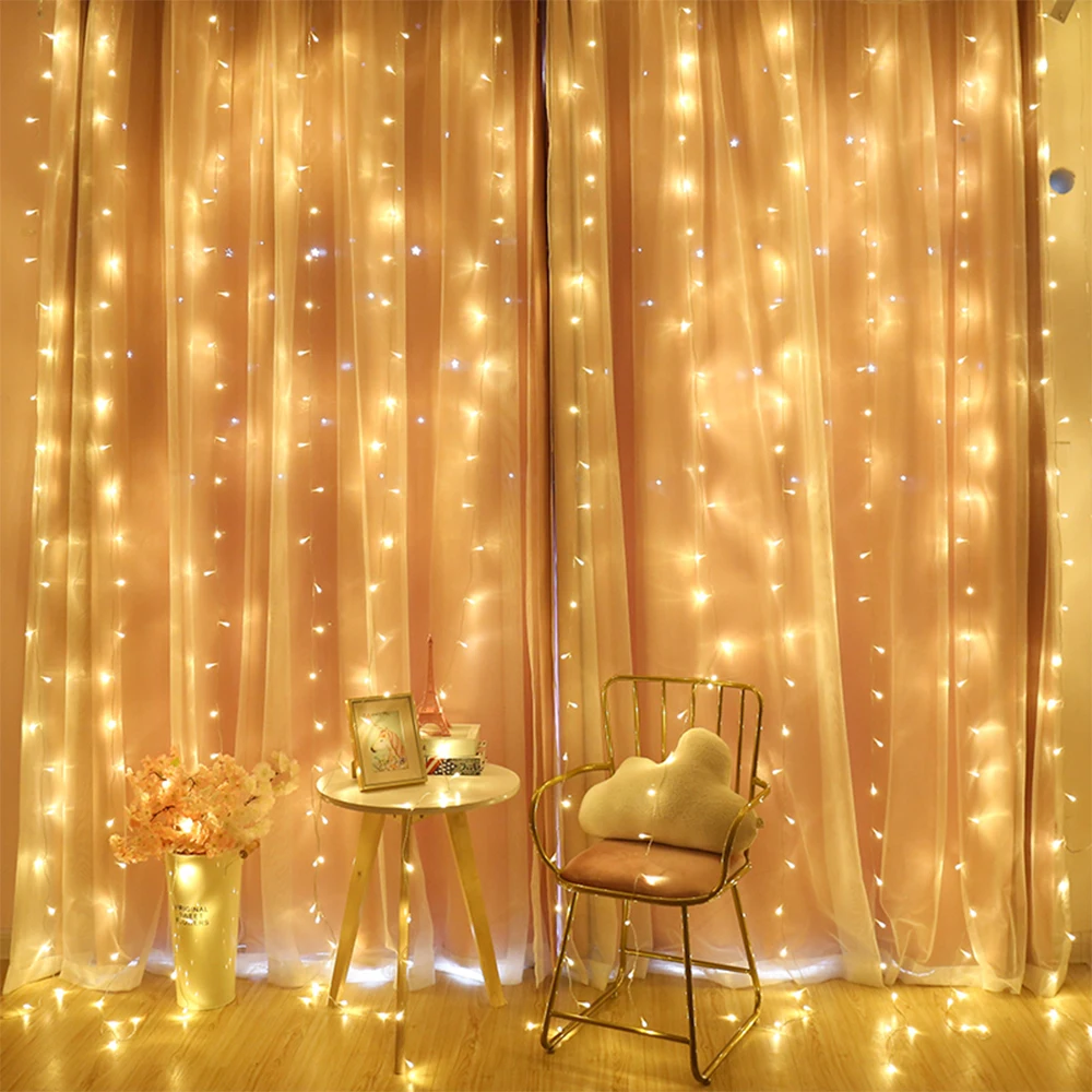 2M LED Curtain String Light Fairy Icicle LED Festival Wedding Party