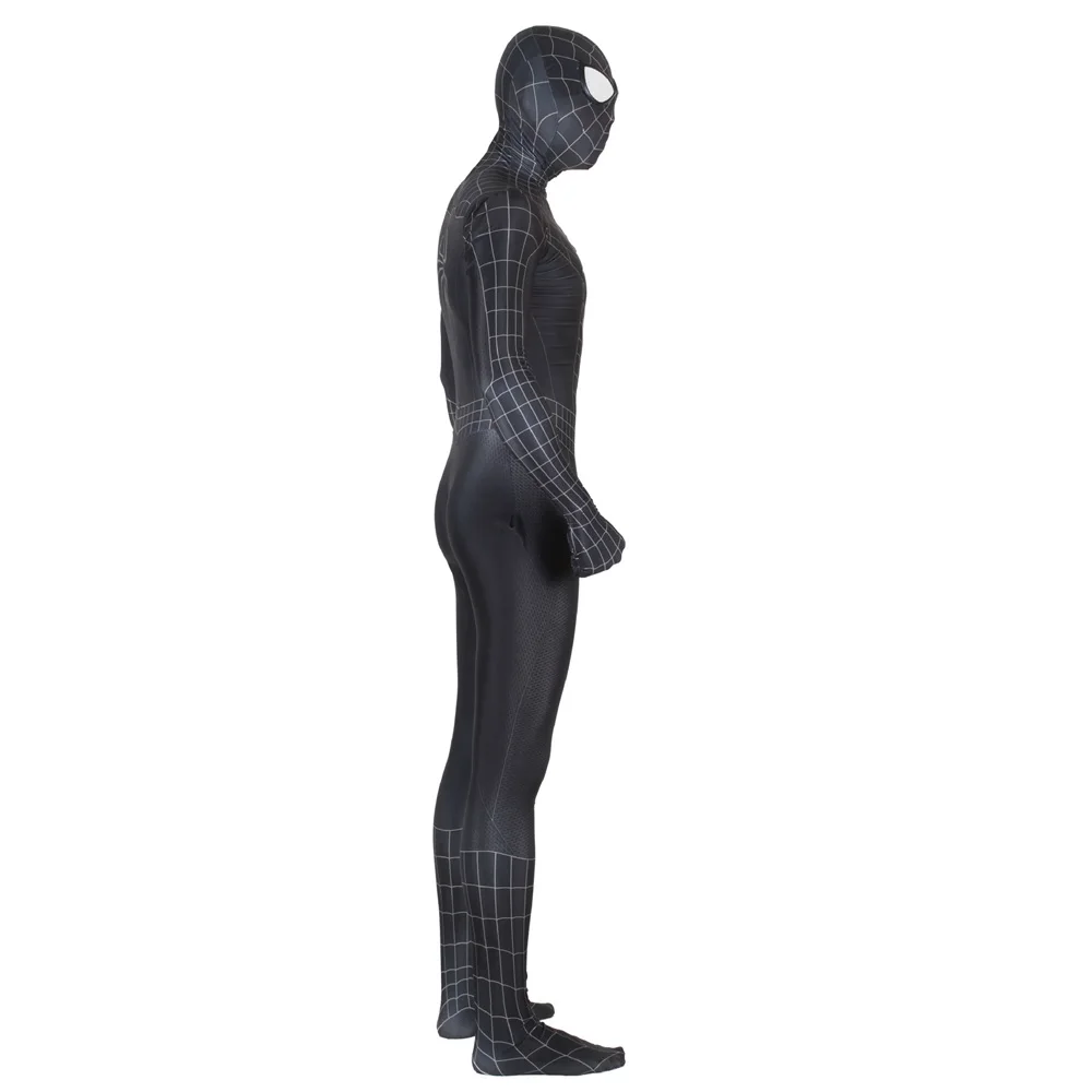 Унисекс дети паук 3 черный симбиан 3D Косплэй костюм зентай, костюм Человека-паука супергероя Боди Комбинезоны для женщин на Хэллоуин