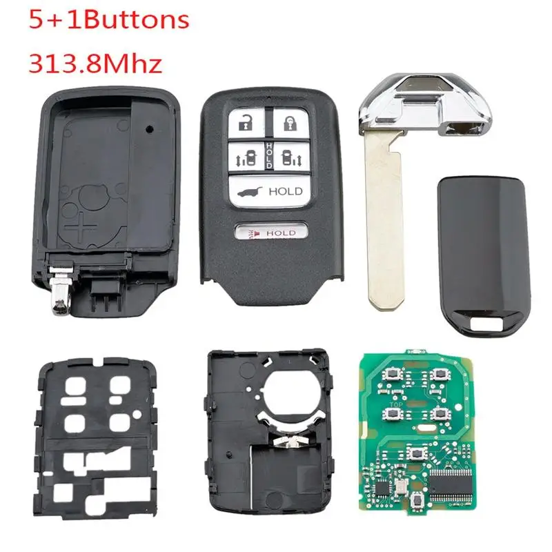 

New 5+1 Button 313.8Mhz Fit for 2014 2015 2016 2017 Honda Odyssey Keyless Smart Remote Car Key Fob