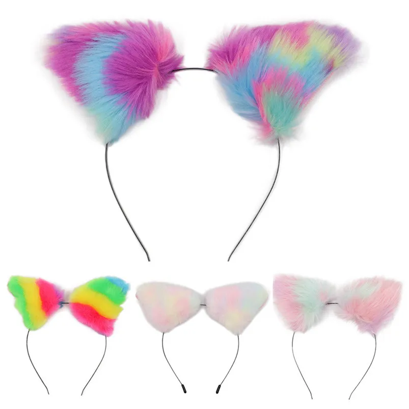 Women Headbands Fox Ear Headband Headwrap Plush Cat Ears Headband Suit hair accessories for women hair clips turban R30 (7)