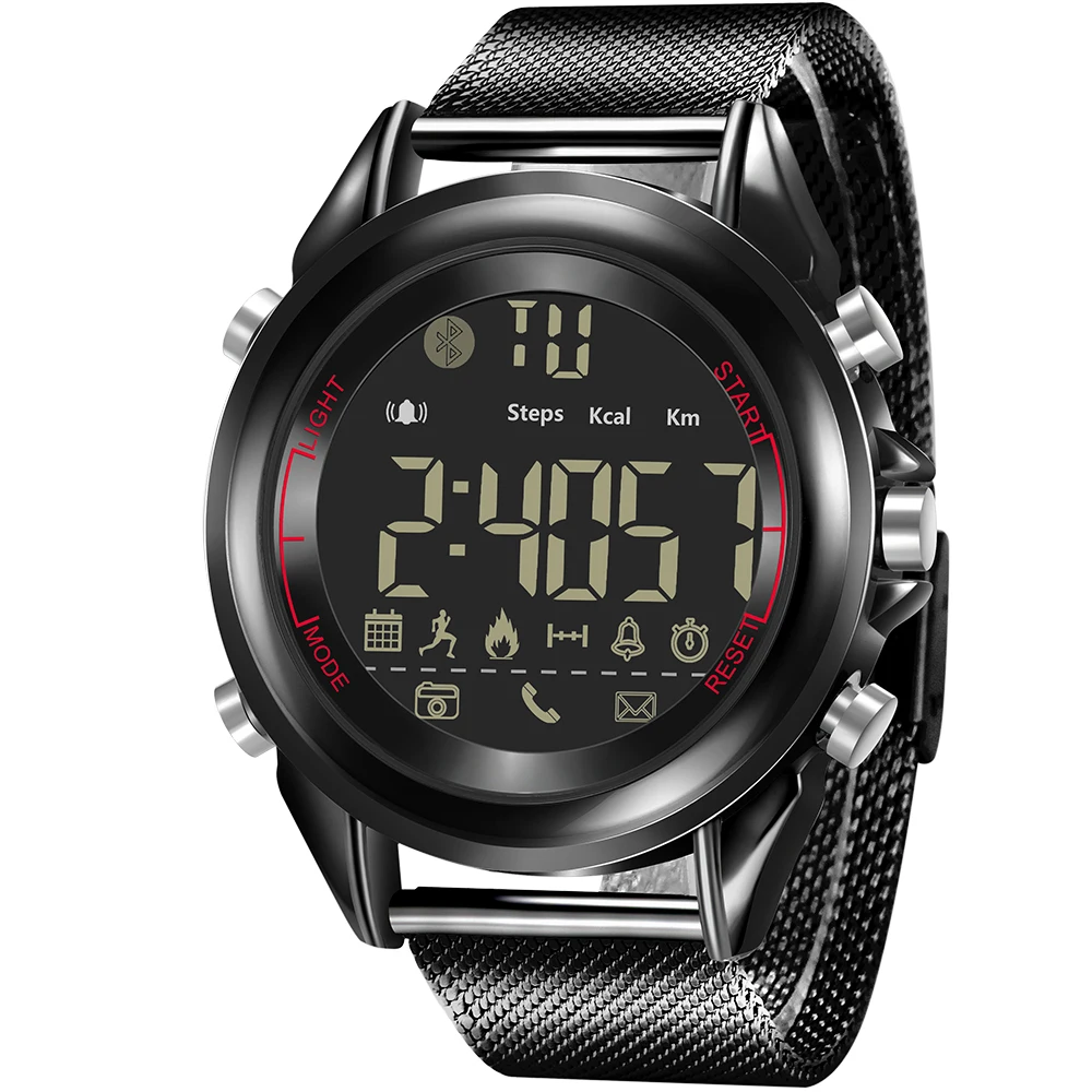Smart Watch Men Bluetooth Pedometer Stopwatch Waterproof Digital LED 
