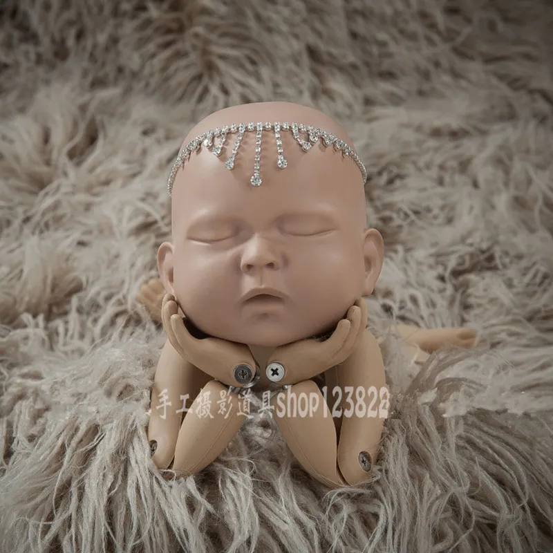 Water diamond tassel headdress hair lead flower hair ring necklace dual-use props newborn photography prop