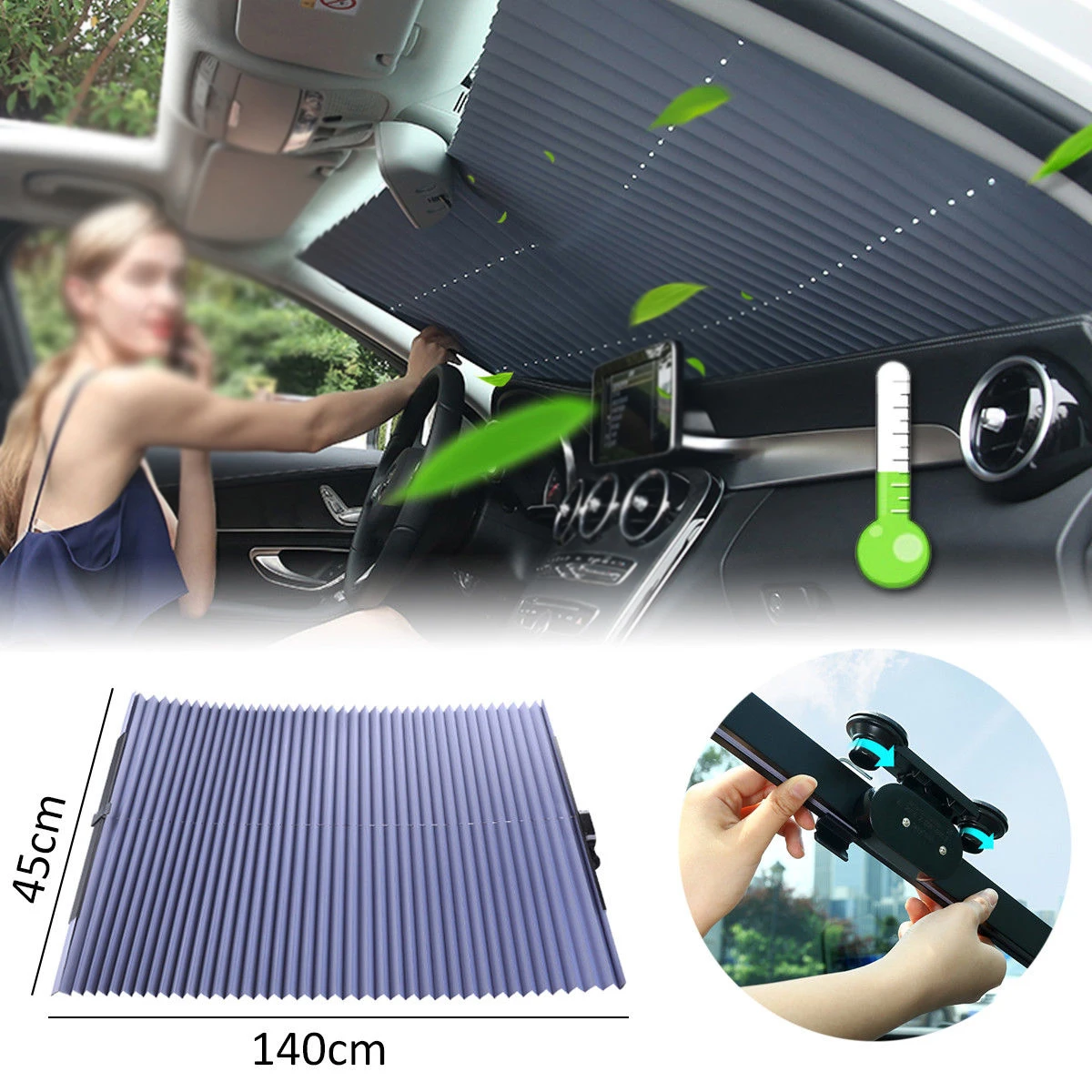 

Car Auto Front Window Folding Windshield Sun Shade Visor UV Block Cover Replace