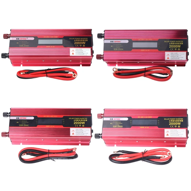 

Automobiles Inverter 2000W Car LED Power Inverter Converter DC 12V/24V To AC 110V/220V USB Charger Inversor