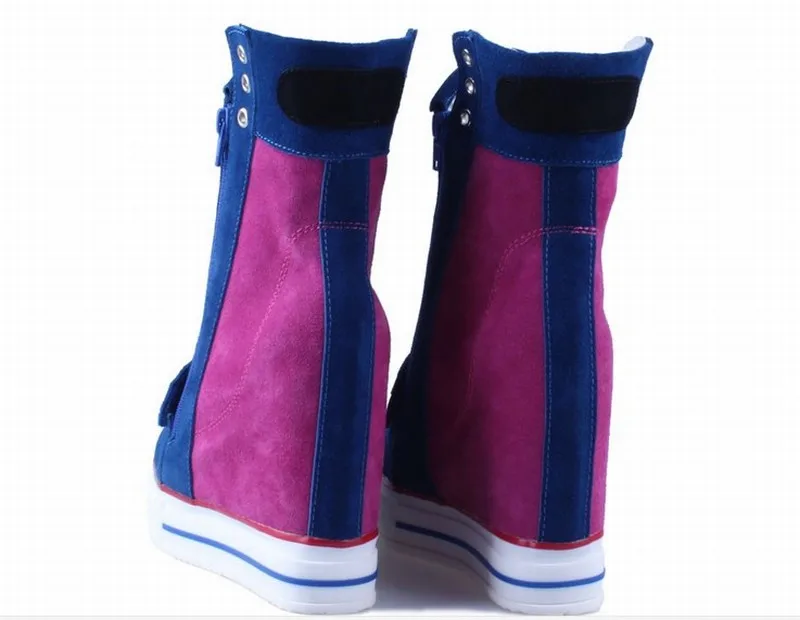 Cyabmoz/Женская обувь на танкетке из натуральной кожи; женские разноцветные ботильоны на высоком каблуке; Zapatillas deportivas Zapatos mujer