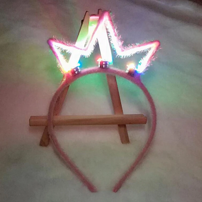 Christmas Toys Crown Led Headband Hair Light FlashingLight Up Toys Hair Accessories Royal Princess Hairband Led Party Supplies  (10)