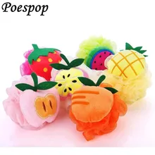 6 фото фруктовый мяч для ванной детское банное полотенце с милыми цветами милая форма в виде фруктов банные кисточки для затирания губки для душа мягкая сетка Loofahs