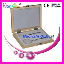 Офтальмологический оптический поперечный цилиндр набор линз 2 шт. в черном пластиковом жестком корпусе E09-5501