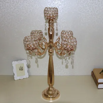 

European candlestick wedding road lead props metal crafts creative fashion five creative candlestick 10pcs