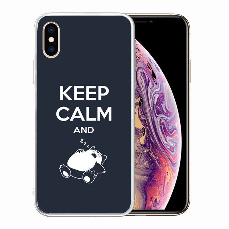 Soft Silicone Clear TPU Case for iPhone 11 Pro Max XS XR X 8 Plus 7 6S 5S 5 SE Durable Keep Calm and Carry On Cover | Мобильные