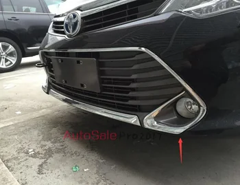 

for Toyota Camry 2015 2016 2017 2Pcs ABS Chrome Front Fog Light bumper upper lamp Cover Eyelid cover Trim