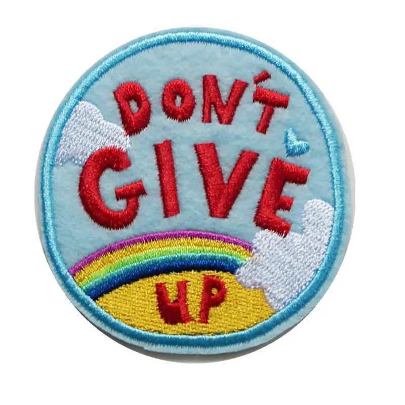 

Embroidery Sew Iron On Patches Dont Give Up Rainbow Embroidered Badges For Bag Jeans Hat T Shirt DIY Appliques Craft Decoration