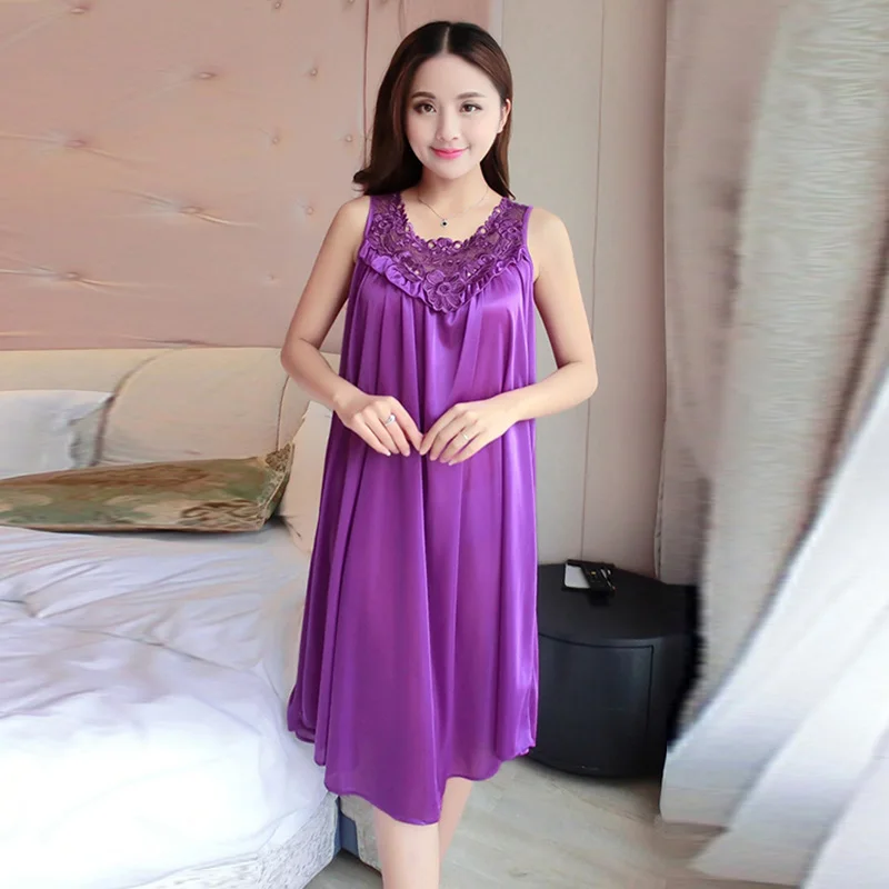 

Summer Women Ladies Sexy Lace Long Dress Sleepwear Robes Nightgown Nightwear