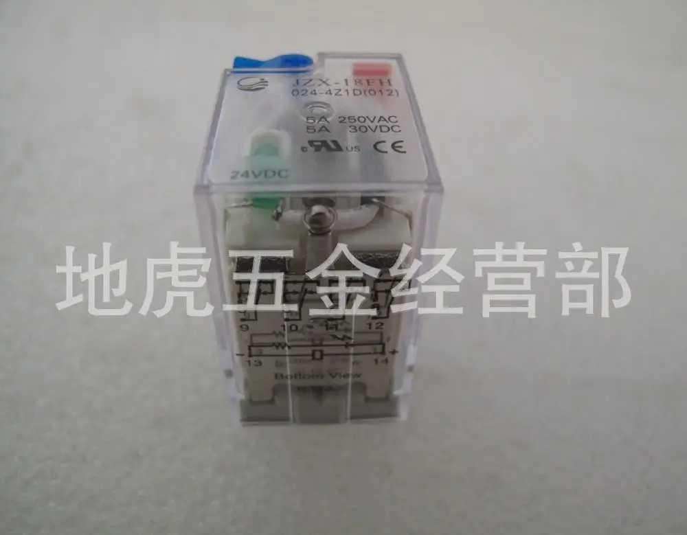 Relay 4 4 pairs of contacts JZX-18FH/024-4Z1D DC 24V with lamp and test rod
