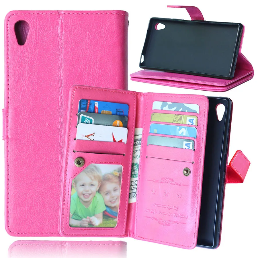 Кожаный чехол-книжка с откидной крышкой и отделением для карт для sony Xperia Z5 E6603 E6633 E6653 E6683, чехол-кошелек с пряжкой для телефона, новинка - Цвет: Rose