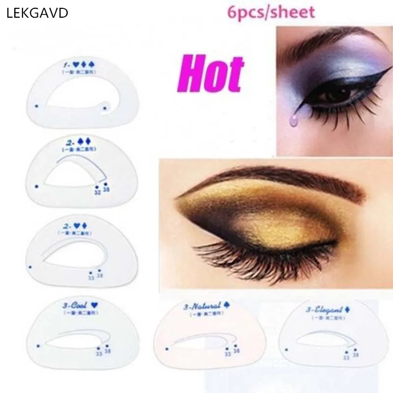 

Eye Shadow Stencils Eyeshadow Models Eyeshadow Auxiliary Tools Tracing Shadow Card Draw The Eye Makeup Tools 6pcs/set