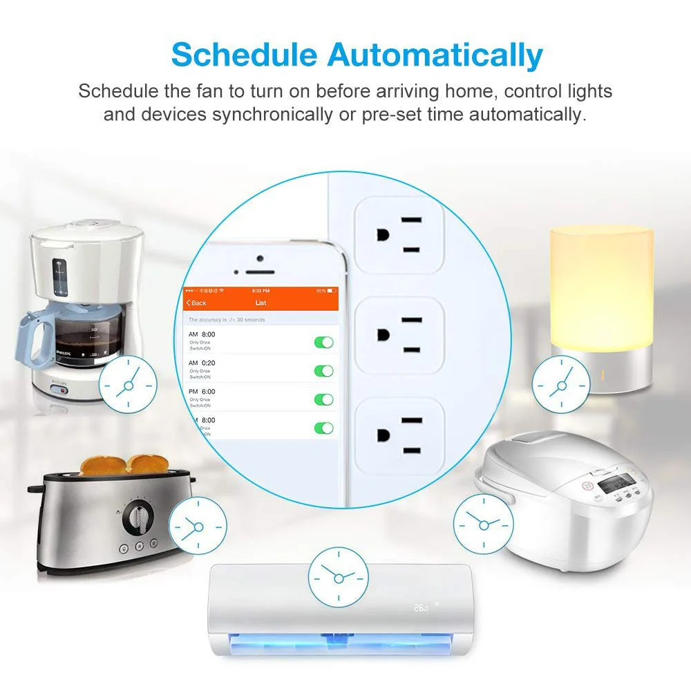 Wifi умная лента питания, защита от перенапряжения много точек совместима с Alexa IFTTT Google Assistant Smart Multi Plug с 4 выходами