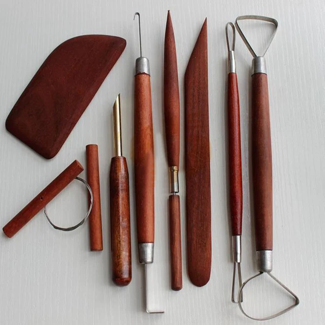 G1 8 pcs Red WoodPottery Tool Set Clay Ceramics Molding Tools For