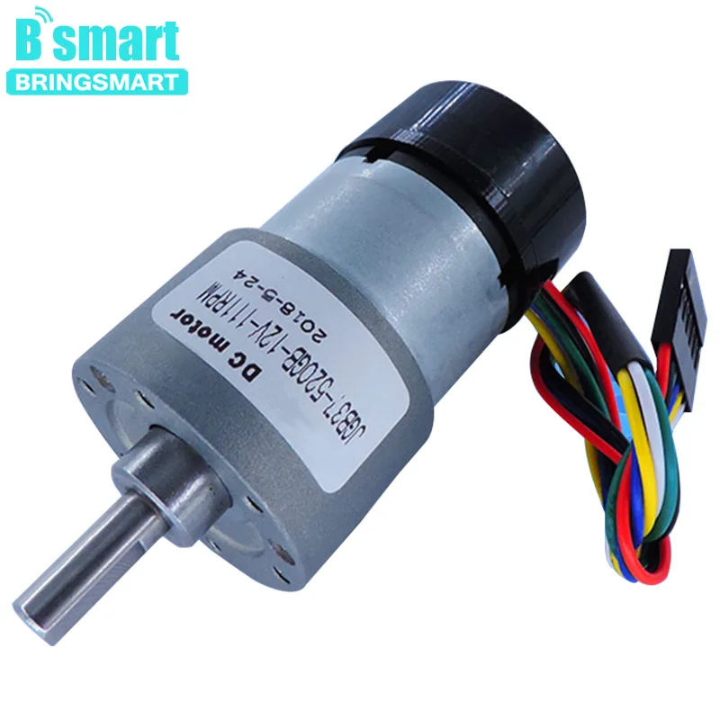 

Bringsmart 520GB DC Geared Motor 12V Hall Encoder with Case Cover Dustproof Motor Encoder Reducer Electric Machine CW/CCW