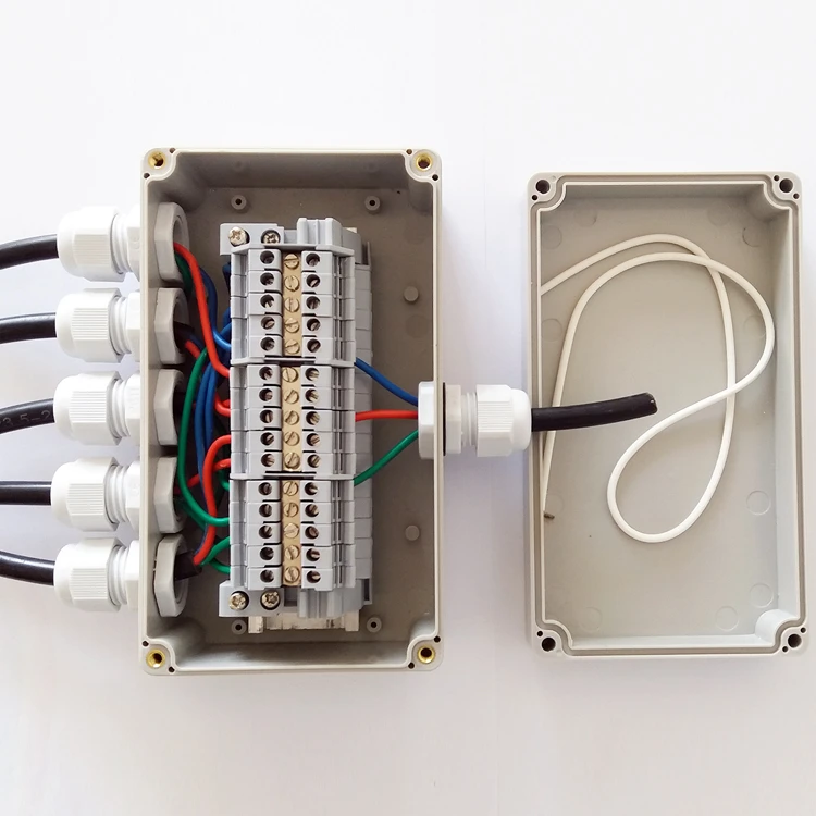 Kualitas Tinggi Abs Diy Tahan Air Junction Box Multi Fungsi Listrik Splitter Box 1 Inlet 5 Outlet 160 90 60 Mm Uk2 5b Terminal Blok Aliexpress