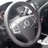 Cubierta de cuero brillante para volante de Ssangyong Korando, protector de cuero negro de punto, para modelos 2011 a 2014 ► Foto 3/4