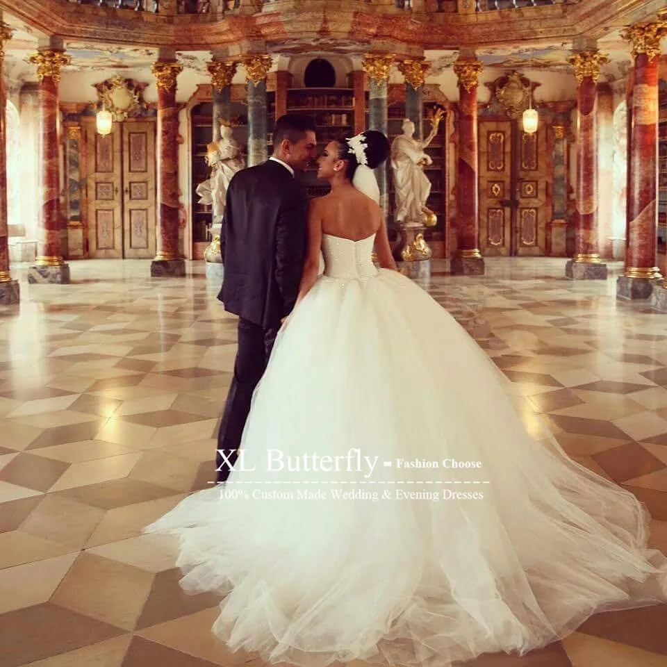 Vestidos De Noiva Ivory Tulle Ball Gown Wedding Dresses Sweetheart Vestidos De Noiva Ivory Tulle Ball Gown Wedding Dresses Sweetheart Sparkly Beaded Bridal Gowns Long Train Bride In From Weddings