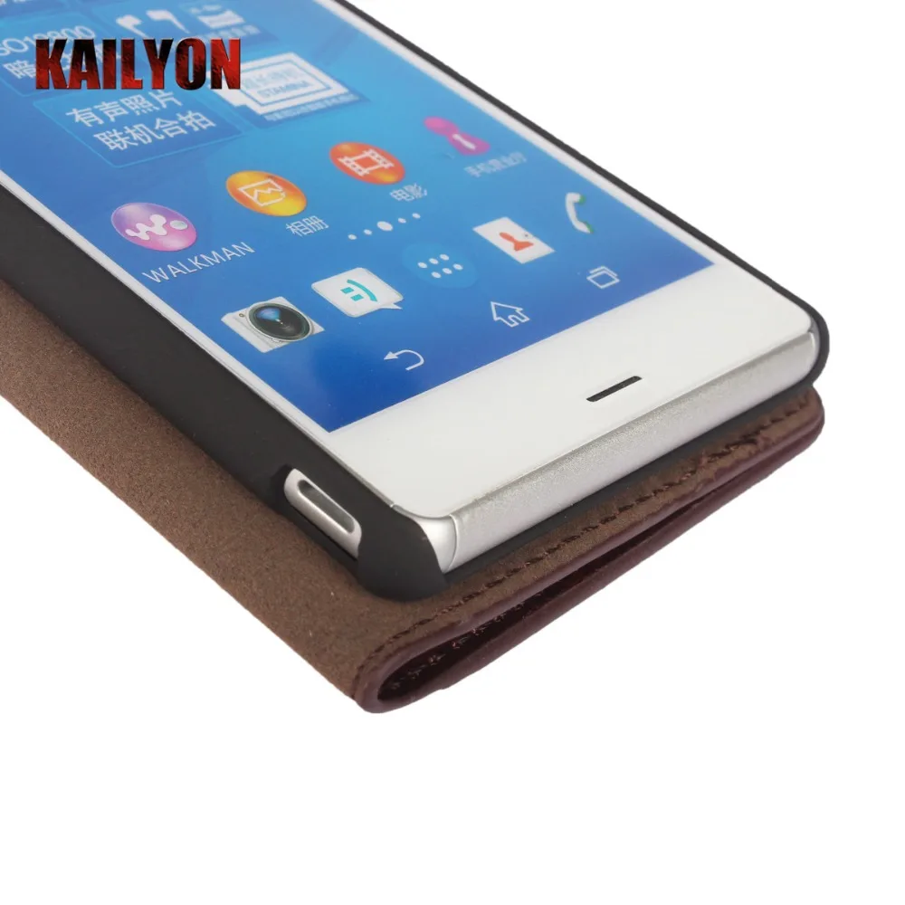 Роскошный чехол для sony Xperia Z3 из натуральной кожи с откидной крышкой телефона