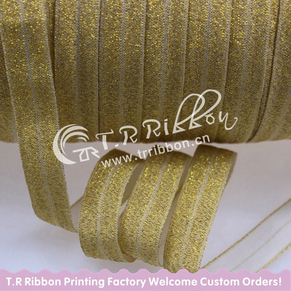

New arrival! 5/8" gold glitter thread foe #90127 for headband hair tie DIY, 100yards/roll