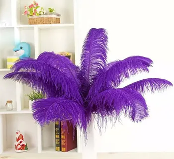 

Free shipping 100pcs 40-45 cm/16-18 inches cheap ostrich feathers dyed purple feather headdress costume