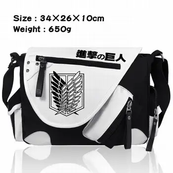 

Japan Anime Attack on Titan Messenger Bags Shingeki no Kyojin Canvas Satchel Shoulder Bag Cartoon School Bags Messenger Bag