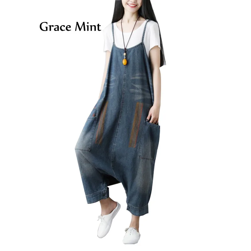Aliexpress.com : Buy Plus Size Drop Crotch Denim Overalls