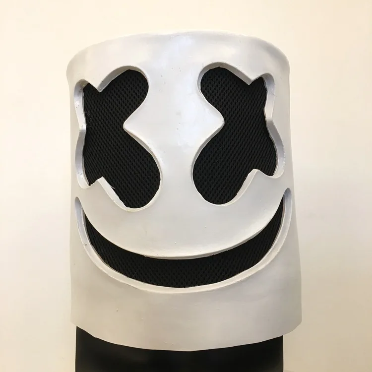 

1pcs No Led DJ MarshMello latex masks 20cm 100% latex cool fashion crowd mask tiesto halloween cosplay toy
