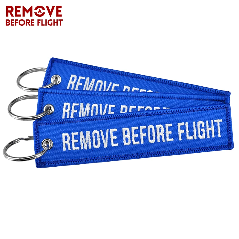 Remove Before Flight Keychain for Important Things Tag Blue Embroidery Key Fobs OEM Key Chain Jewelry Aviation Gifts (9)