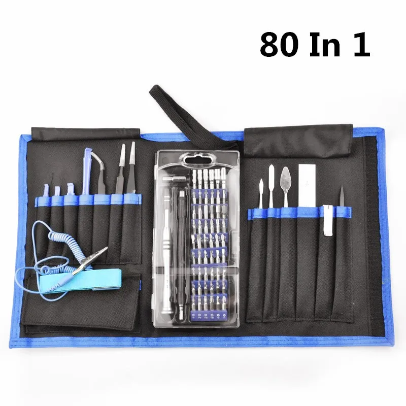 

80 in 1 Precision Screwdriver Set with Magnetic Screwdriver Kit 56 Bits Repair Tool Kits for iPhone Tablet PC Phone Hand Tools