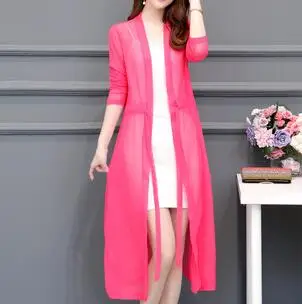 

Knitted yarn cardigan topped with a new thin shawl jacket, ice silk large size sunscreen for women in mid-long summer seaside