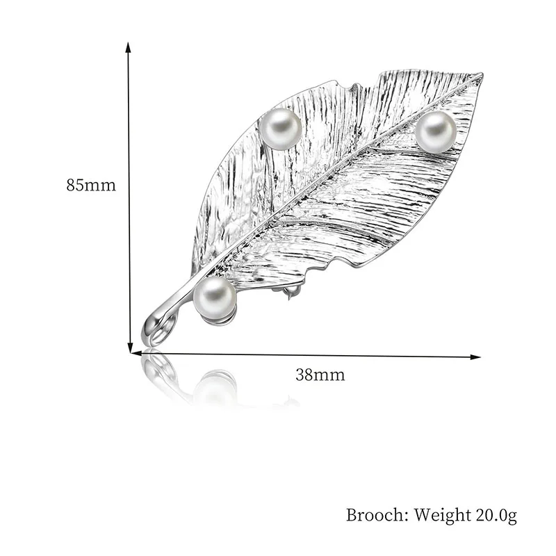 Модная с кристаллами и жемчугом, броши, позолоченные, посеребренные, брошь в виде листа, женские трендовые очаровательные свадебные ювелирные изделия для женщин, подарок