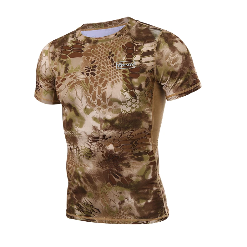 

Summer Mens Camo Tactical Shirt Short Sleeve Camouflage T Shirt Army Combat Quick Dry Hunting Painball Shirt Military Clothing