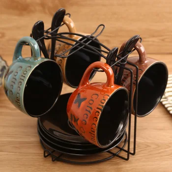 

Household Coffee Cup European Luxury Elegant American Ceramic Coffee Cup Dish Spoon Simple Set