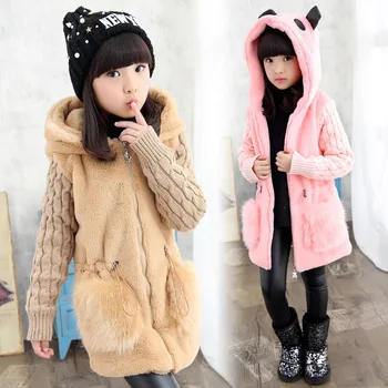 

2019 new winter Girls Kids boys Warm thicker imitation fur camouflage coat Down jacket outer clothing cute baby Clothes Children