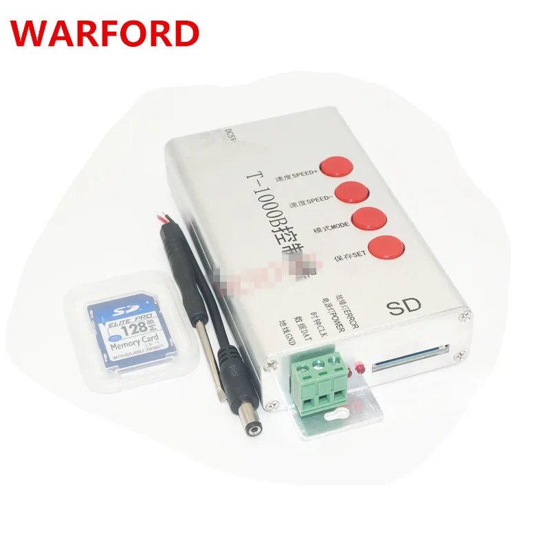 

Freeshipping WARFORD DC5V-24V T1000B SD Card WS2801 WS2811 WS2812B LPD6803 8806 LED strip T-1000B DMX512 RGB Controller