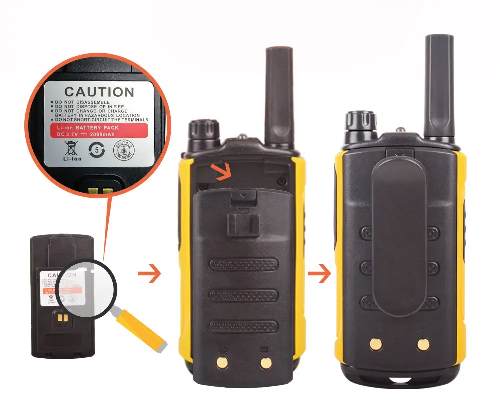 Лицензия FRS/GMRS Walkie Talkies двухстороннее радио с перезаряжаемой батареей 0,5 Вт 22CH VOX ЖК-экран Socotran T80