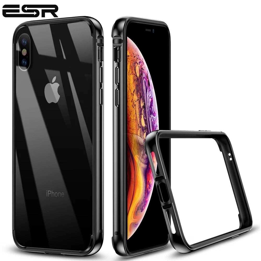 ESR металлический чехол-бампер для iPhone XS XR XS Max металлическая рамка Броня с мягким внутренним Бампером для iPhone XS XR роскошный противоударный чехол