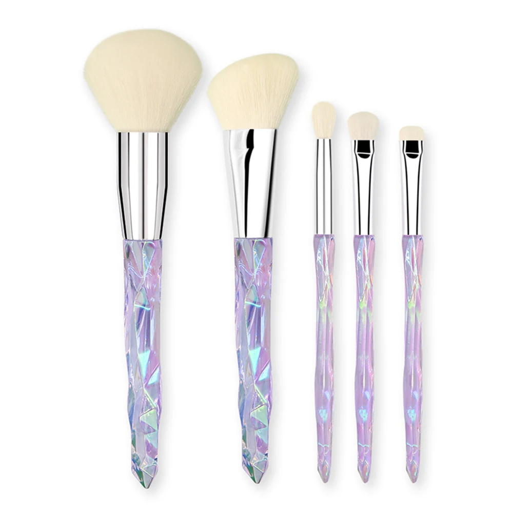 5Pcs Crystal Style Makeup Brushes Set Powder Foundation Eye Blush Brush Cosmetic Professional Makeup Brush Kit Tools - Handle Color: Style1