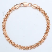 5 мм Женский браслет цепочка Swirl Link 585 желтый белый розовое золото заполненный 18 см 20 см 23 см GBM74