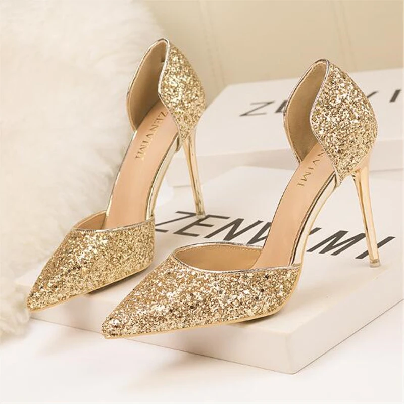Gold princess heels Clearance
