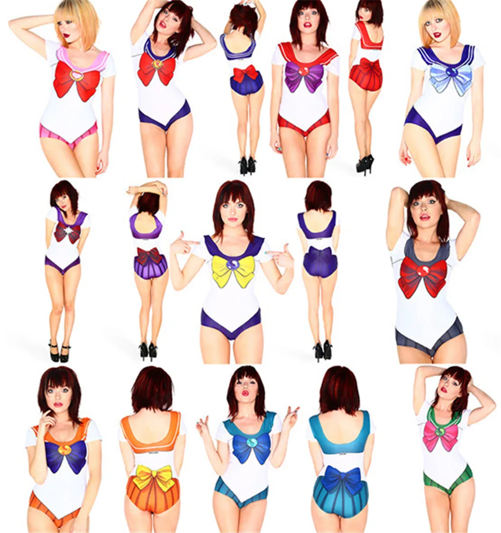 Новый Женский сексуальный swimwear Сейлор Мун Купальники Костюм Бикини Сексуальное